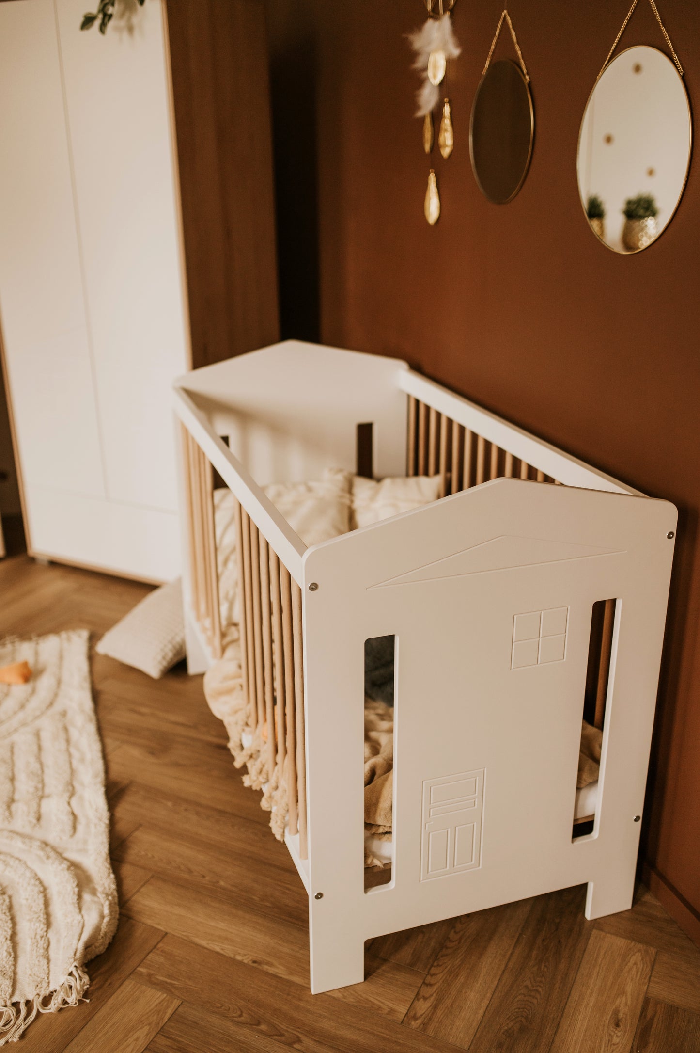 Crib Ida Collection 120x60 cm White-Beechwood Color