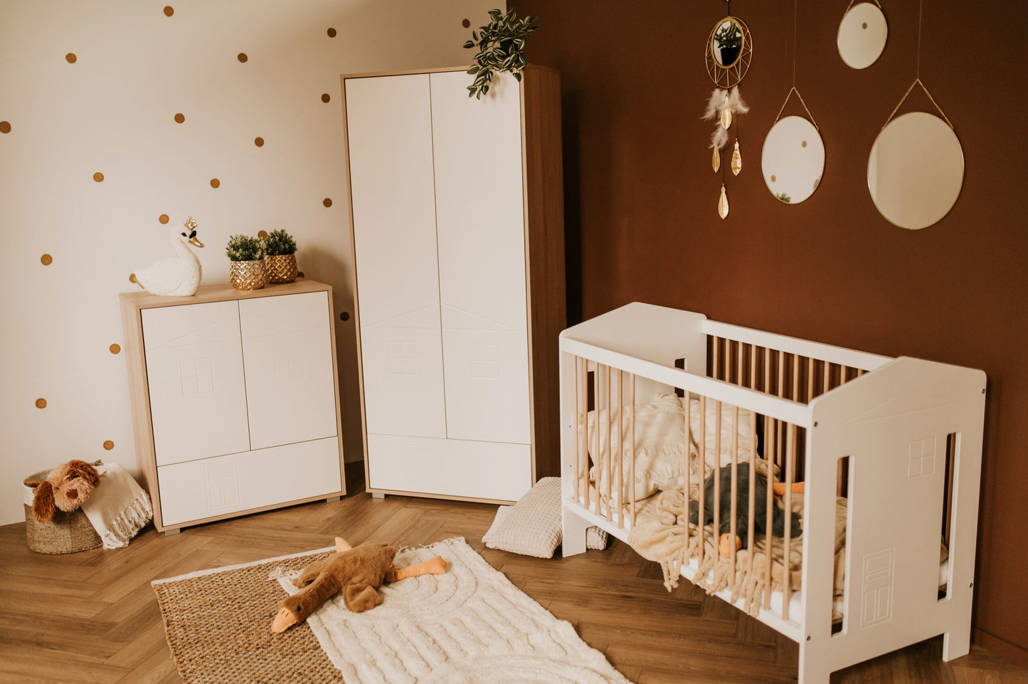 Crib Ida Collection 120x60 cm White-Beechwood Color