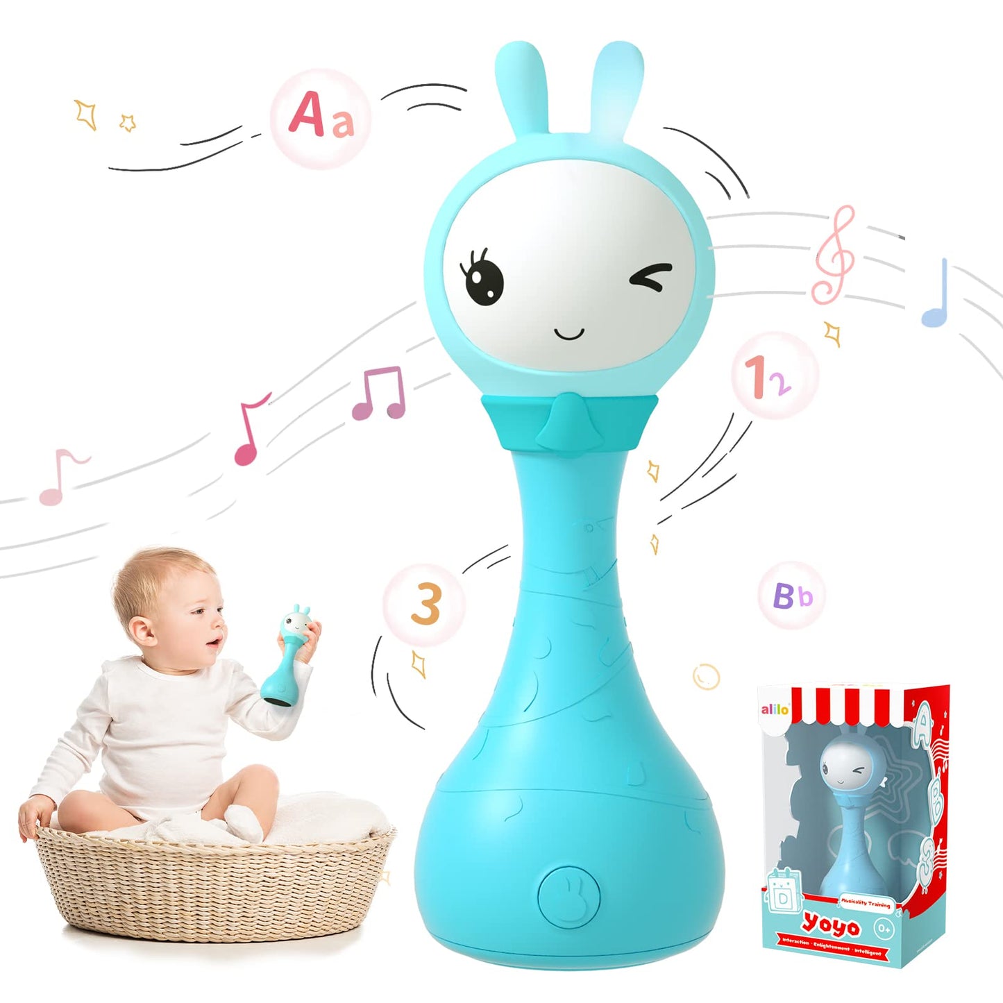 Alilo Yoyo - Talking Bunny Baby Rattle & Learning Toy