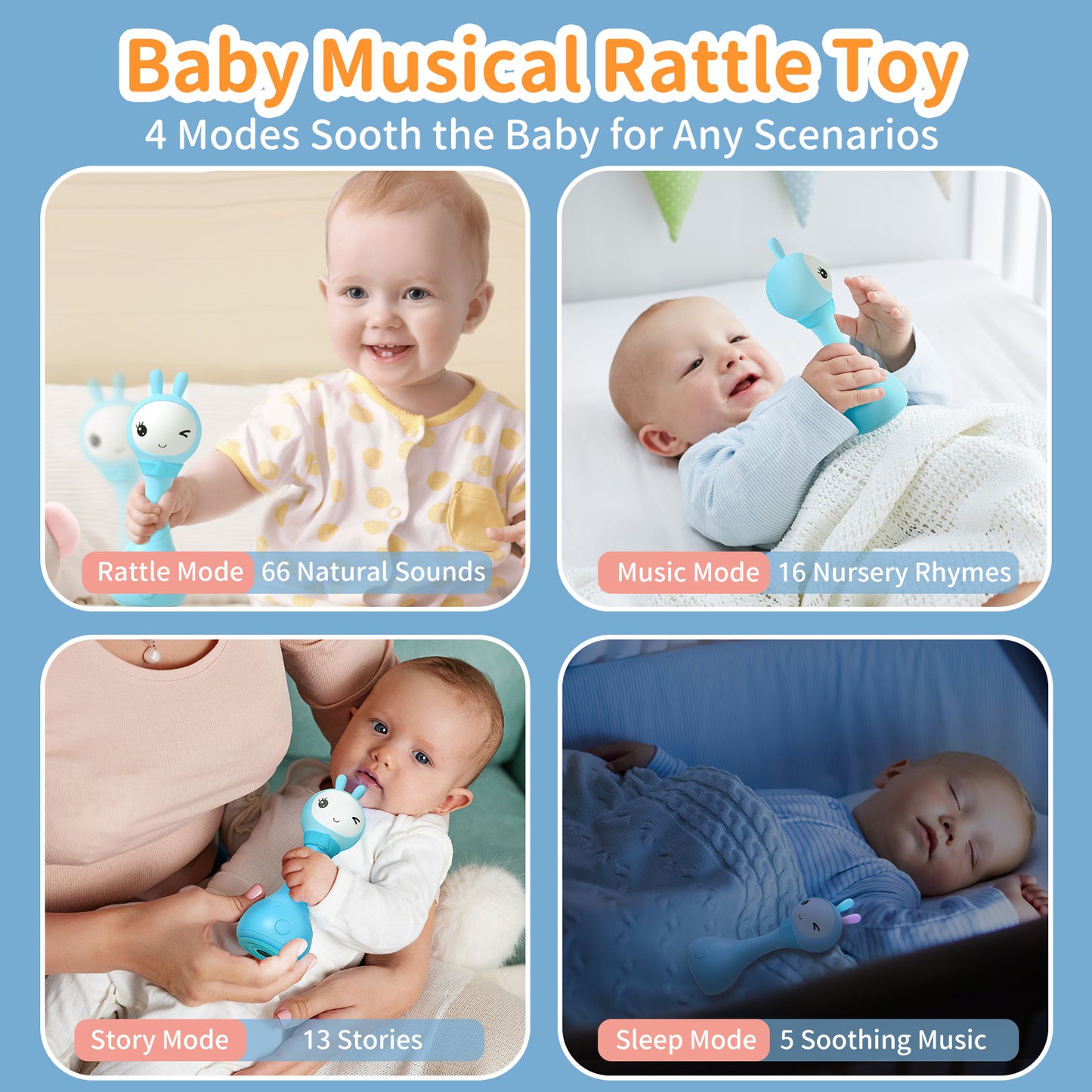 Alilo Yoyo - Talking Bunny Baby Rattle & Learning Toy