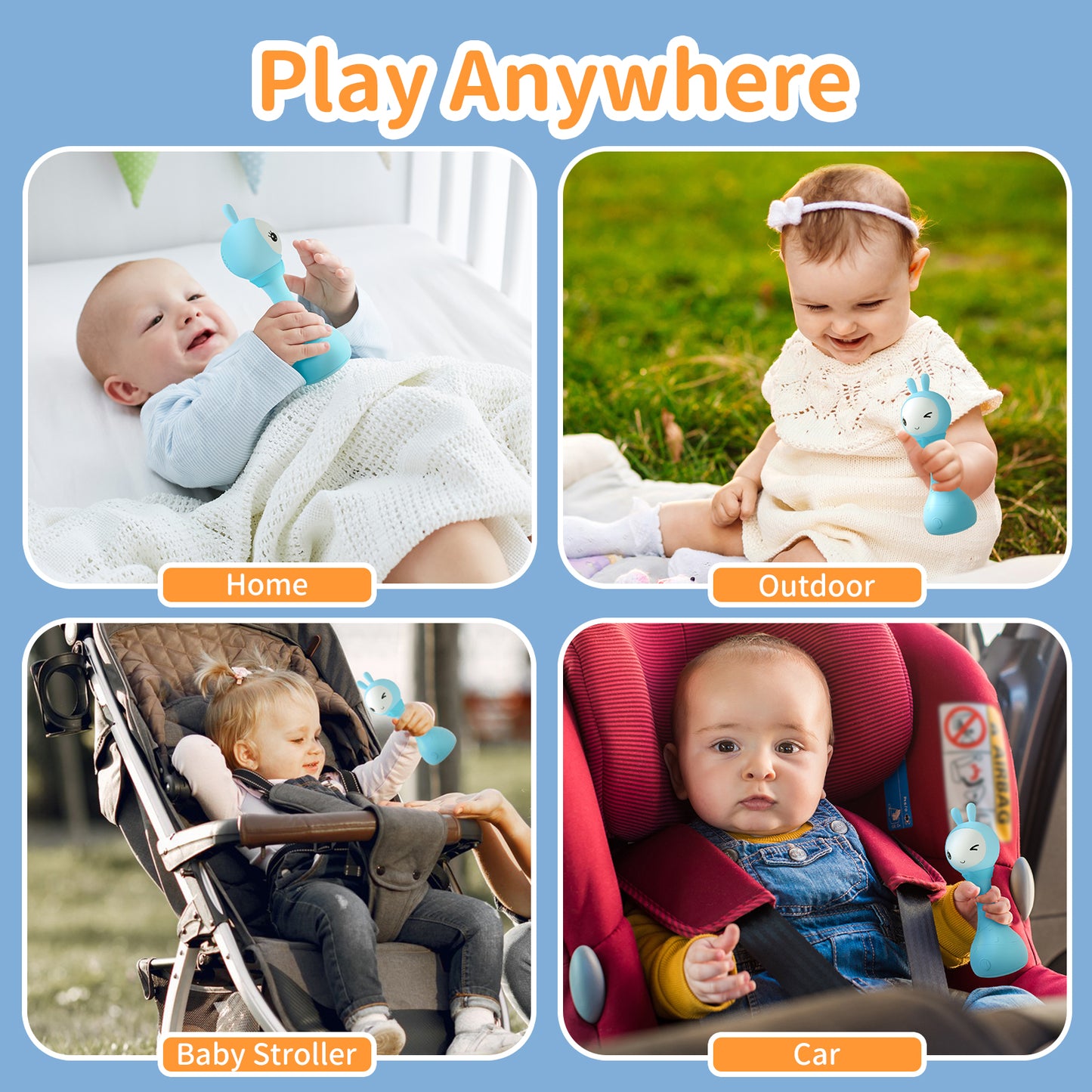 Alilo Yoyo - Talking Bunny Baby Rattle & Learning Toy