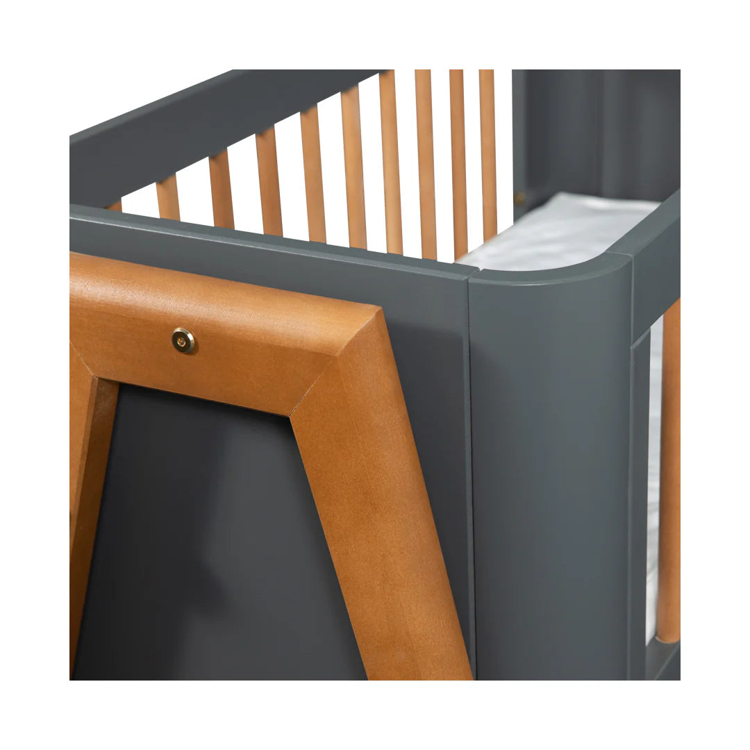 Swinging Cot Torsten Collection Seal Grey/Teak