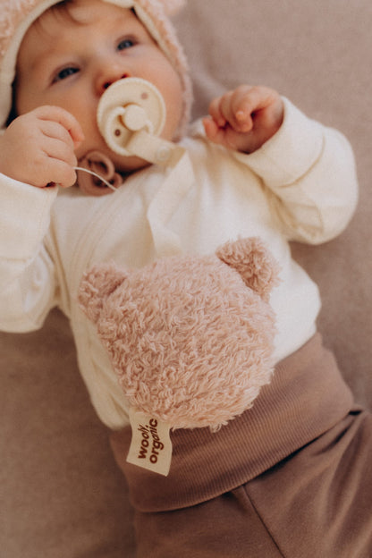 Wooly Organic Pacifier Holder - Teddy