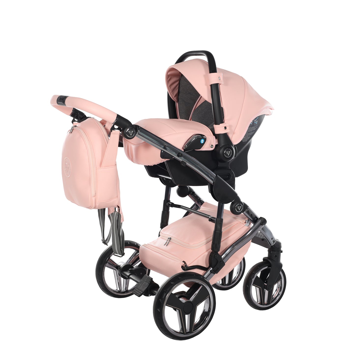 Junama Handcraft Glitter 3 in 1 Stroller Platinum Pink