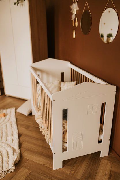 Crib Ida Collection 120x60 cm White-Beechwood Color