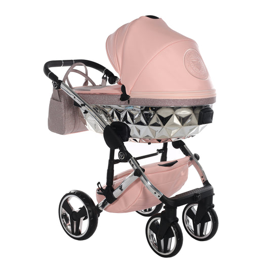 Junama Handcraft Glitter 3 in 1 Stroller Platinum Pink