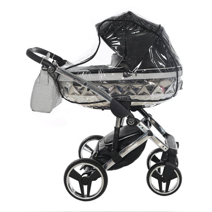 Junama Handcraft Glitter 3 in 1 Stroller Platinum Black Color