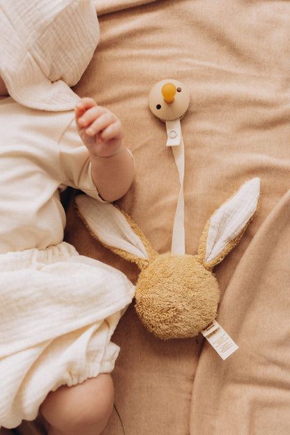 Wooly Organic Pacifier Holder - Bunny