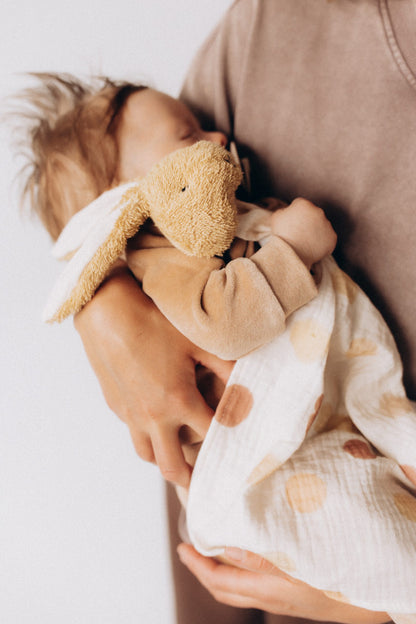 Wooly Organic Muslin Comforter with Soft Toy - Bunny