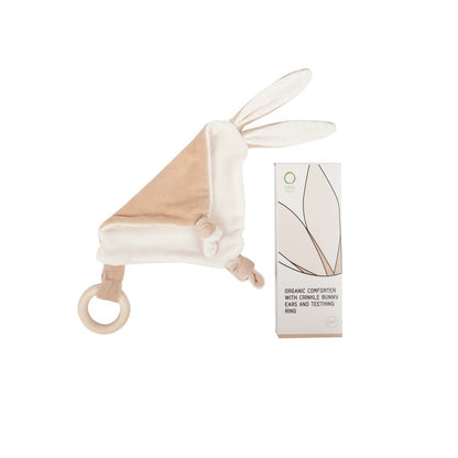 Wooly Organic Comforter with Crinkle Bunny Ears & Teething Ring
