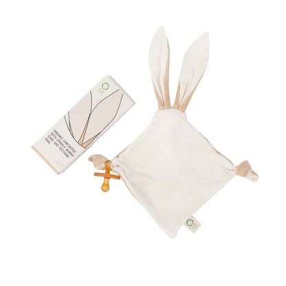 Wooly Organic Comforter with Crinkle Bunny Ears & Teething Ring