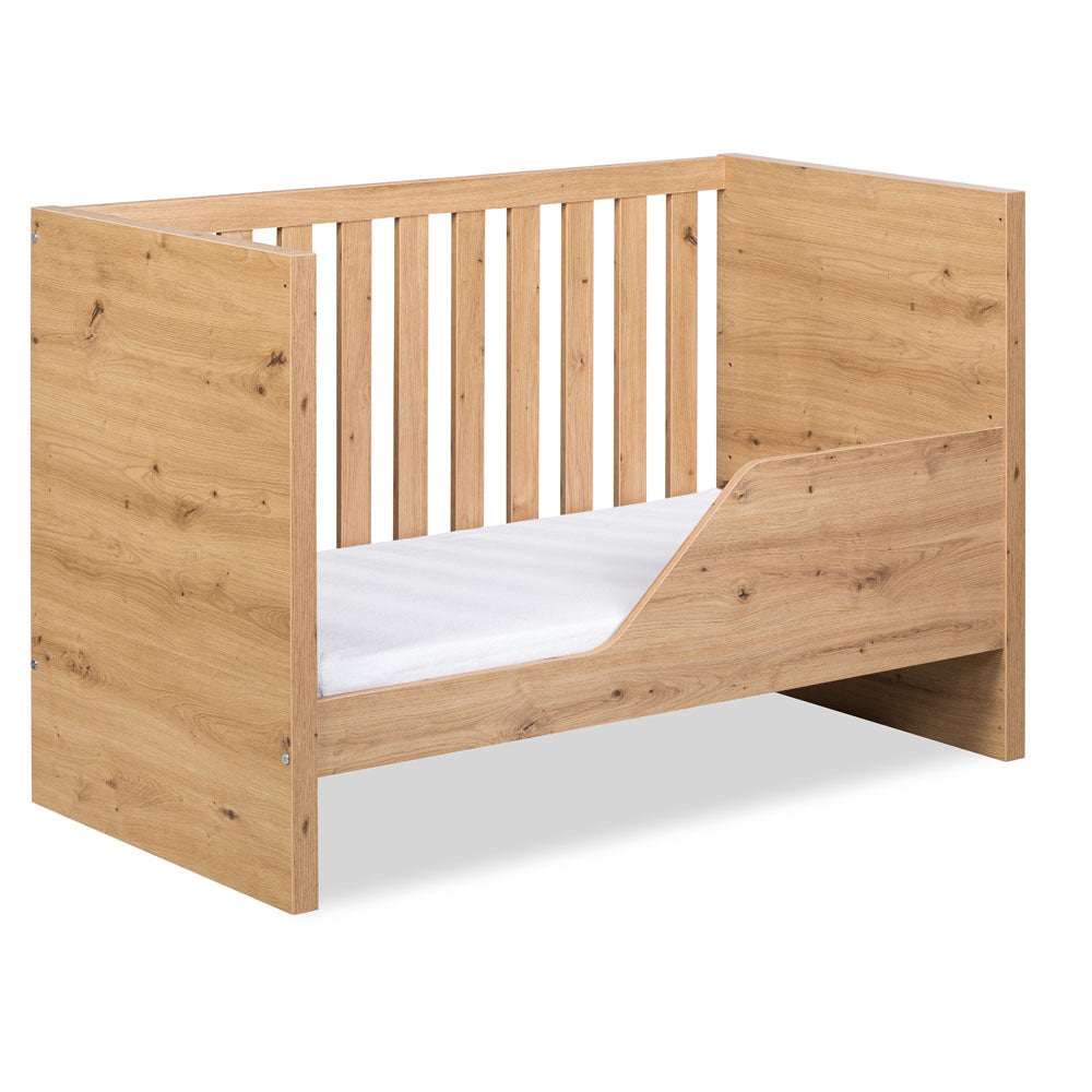 Crib Amelia Oak 120x60 cm with Safety Rail