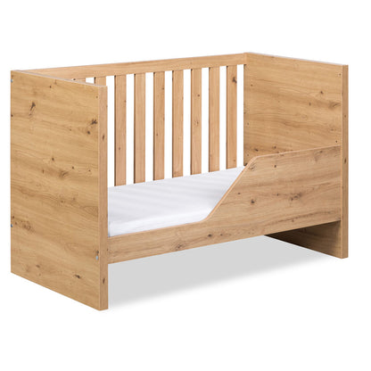 Crib Amelia Oak 120x60 cm with Safety Rail