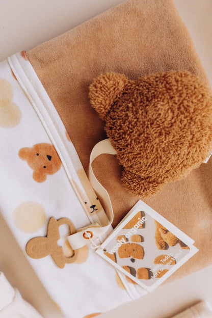 Wooly Organic Pacifier Holder - Teddy