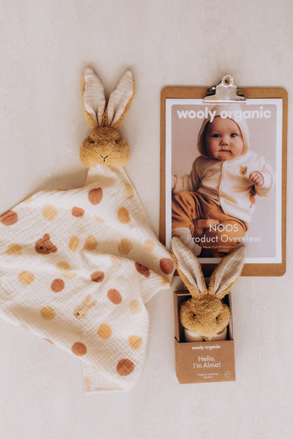 Wooly Organic Muslin Comforter with Soft Toy - Bunny