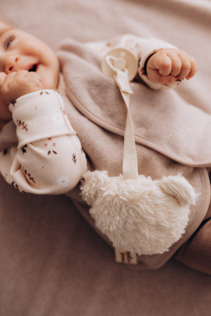 Wooly Organic Pacifier Holder - Teddy