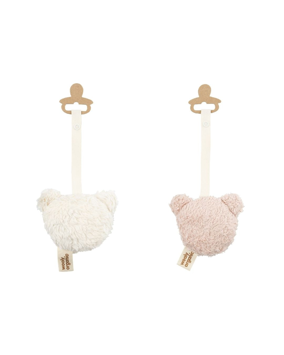 Wooly Organic Pacifier Holder - Teddy