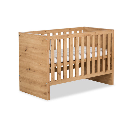 Crib Amelia Oak 120x60 cm with Safety Rail