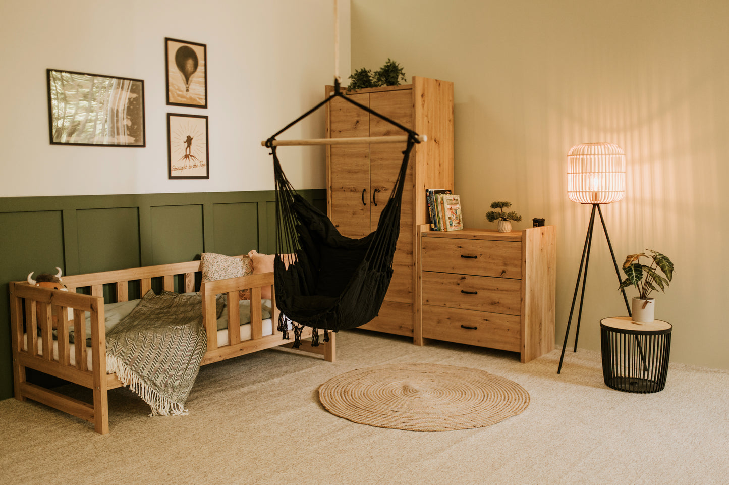 Bed Amelia Oak Collection 160x80 cm with Sleeping Container