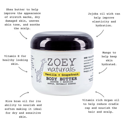 Zoey Naturals Vanilla Grapefruit Body Butter