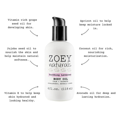 Zoey Naturals Soothing Lavender Body Oil