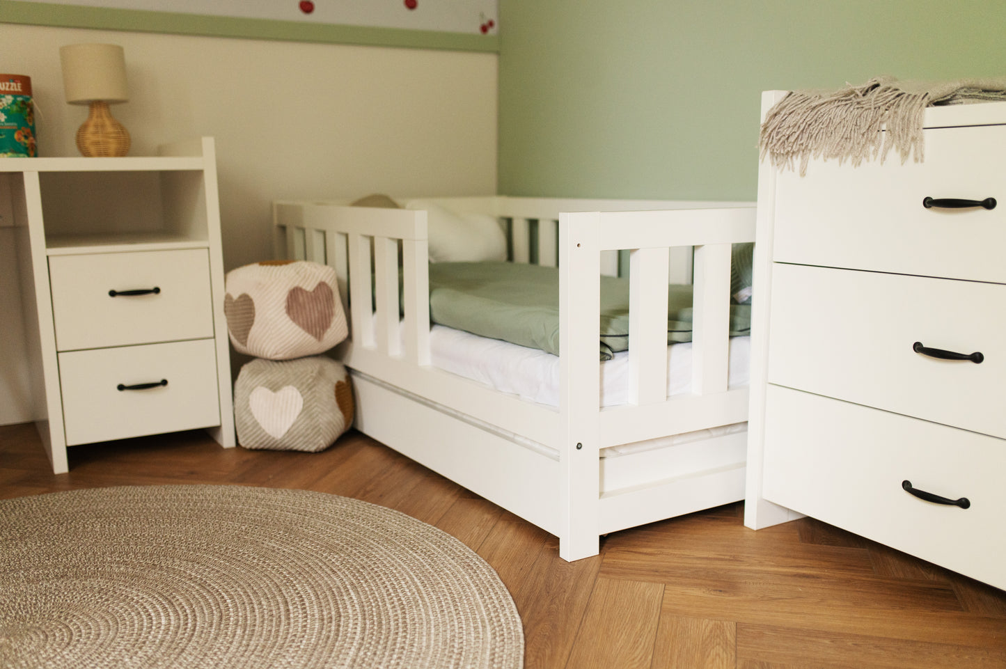 Bed Amelia White Collection 160x80 cm with Sleeping Container