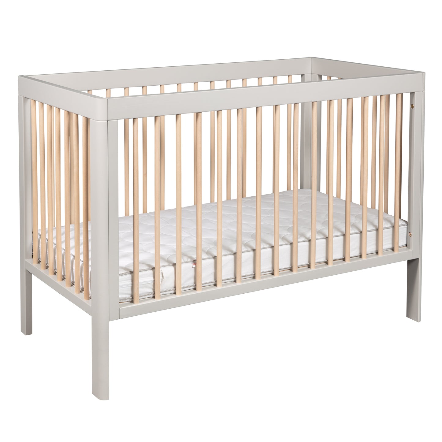 Cot Lukas Collection Soft Grey/Wax with Conversion Junior Rail