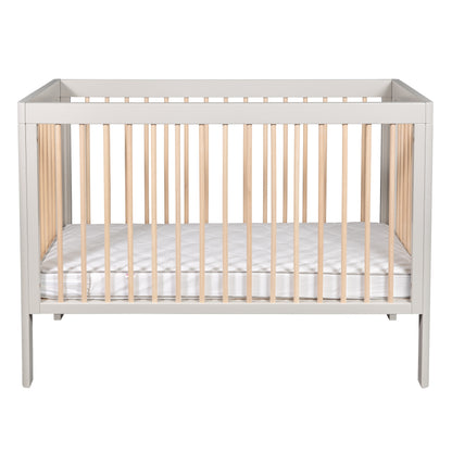 Cot Lukas Collection Soft Grey/Wax with Conversion Junior Rail 120x60 cm