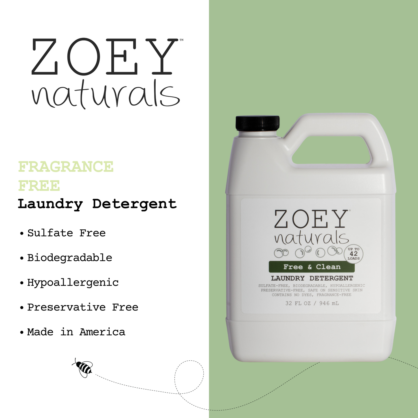 Zoey Naturals Free & Clean Laundry Detergent