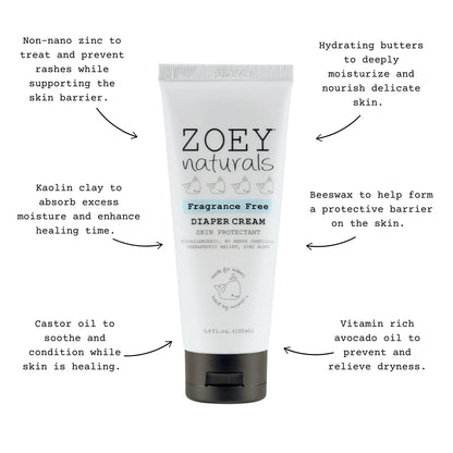 Zoey Naturals Fragrance Free Diaper Cream