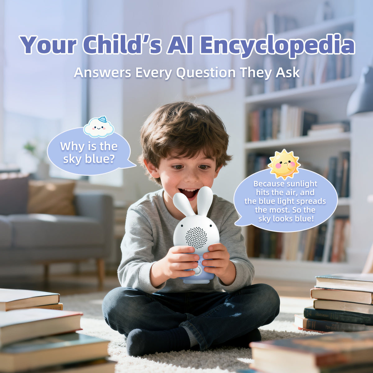 Smart AI Bunny - Interactive Educational AI Toy for Curious Young Minds