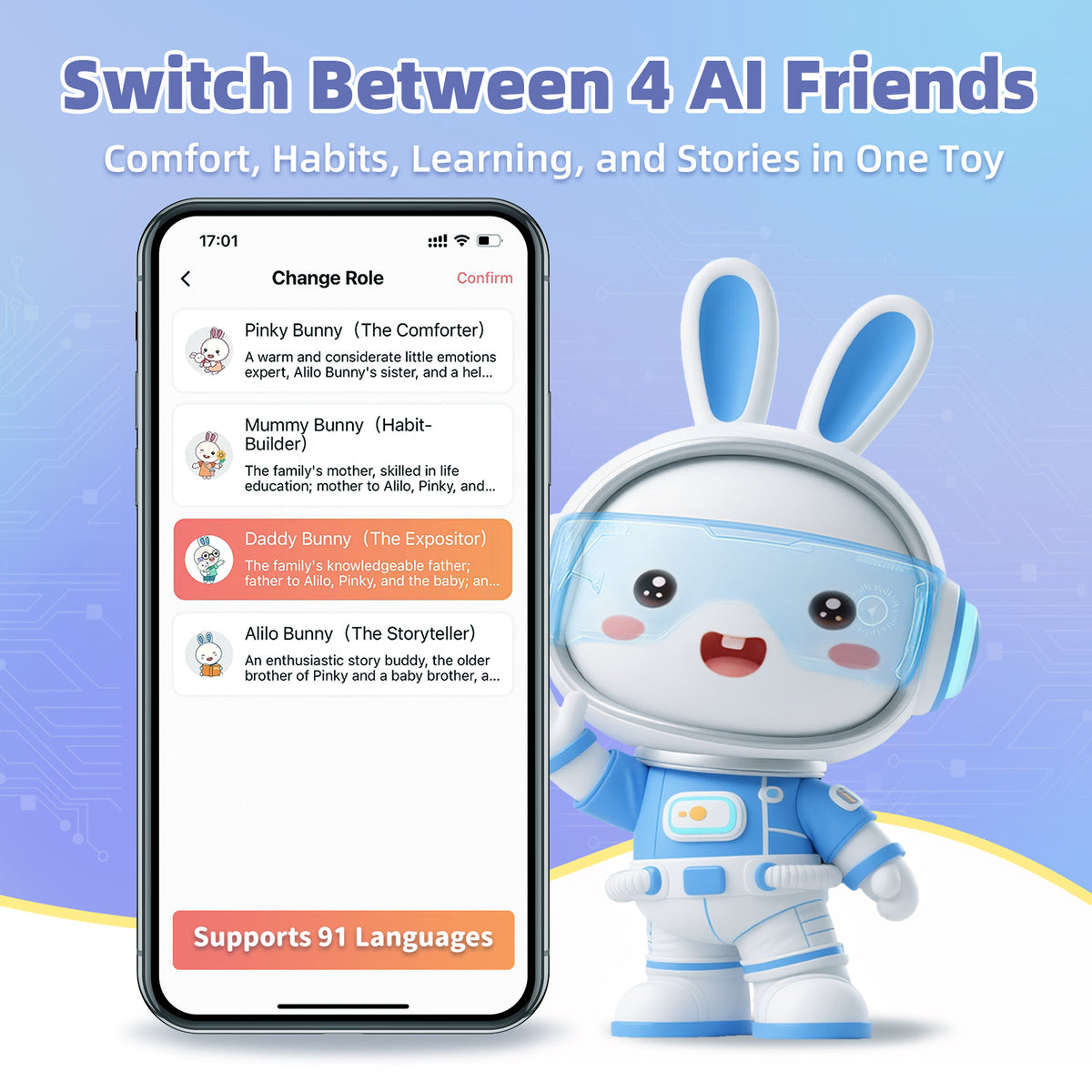 Smart AI Bunny - Interactive Educational AI Toy for Curious Young Minds