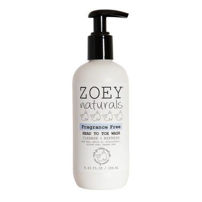 Zoey Naturals Fragrance Free Head To Toe Wash