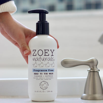 Zoey Naturals Fragrance Free Head To Toe Wash
