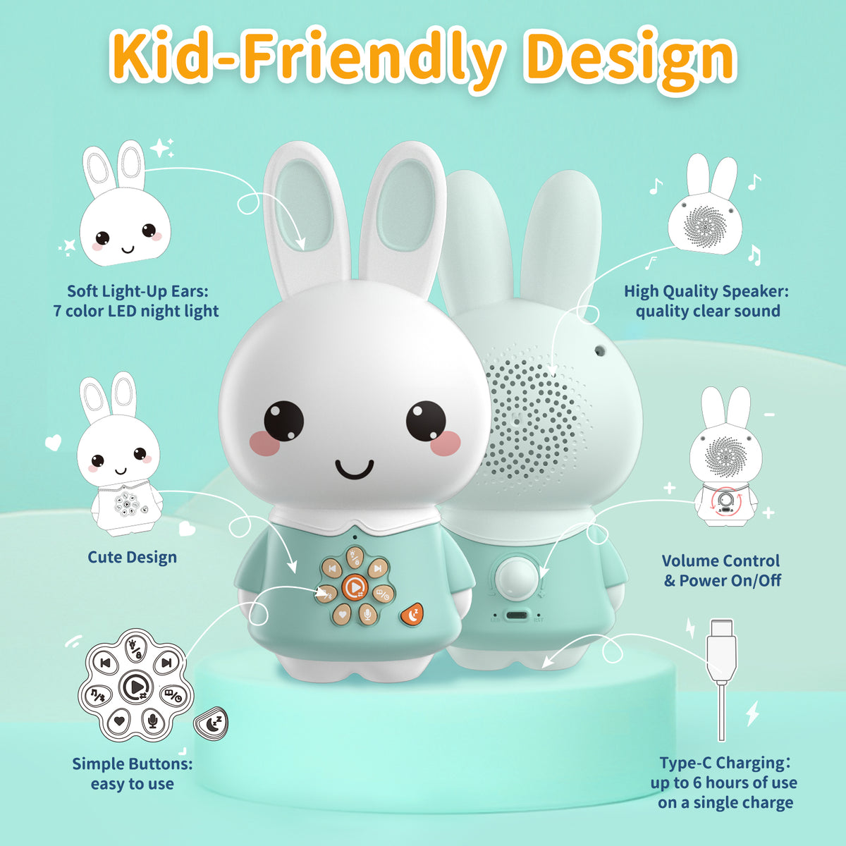 Alilo Honey Bunny - Interactive Storytelling & Educational Bunny for Kids