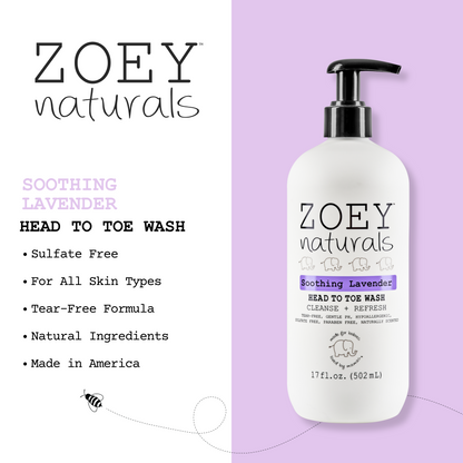 Zoey Naturals Soothing Lavender Head to Toe Wash