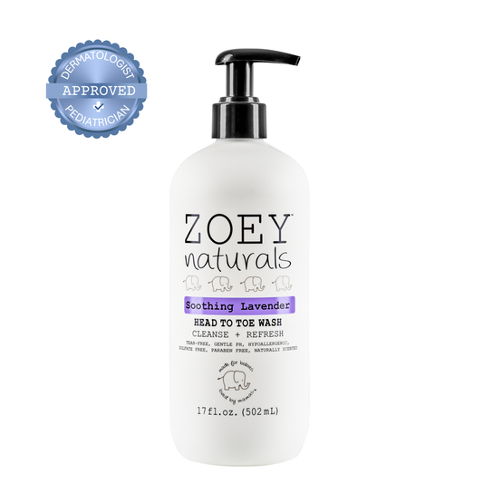 Zoey Naturals shampoo bottle with pump on a white background