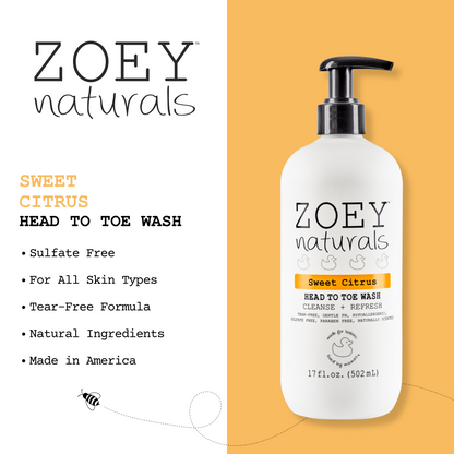 Zoey Naturals Sweet Citrus Head to Toe Wash