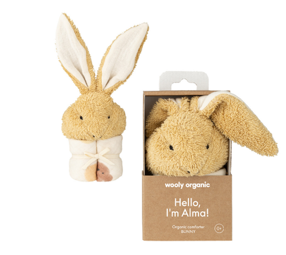 Wooly Organic Muslin Comforter with Soft Toy - Bunny
