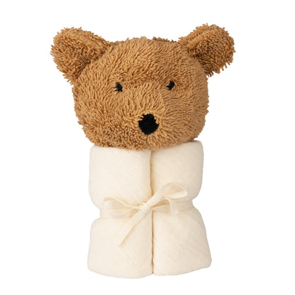 Wooly Organic Muslin Comforter with Soft Toy - Teddy