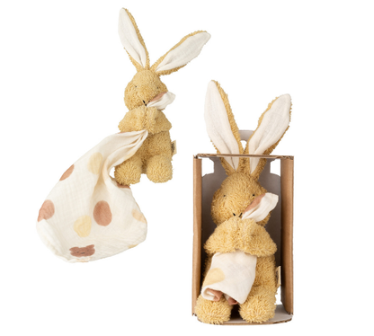 Wooly Organic Muslin Comforter with Soft Toy - Bunny