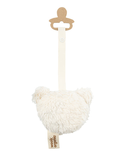 Wooly Organic Pacifier Holder - Teddy