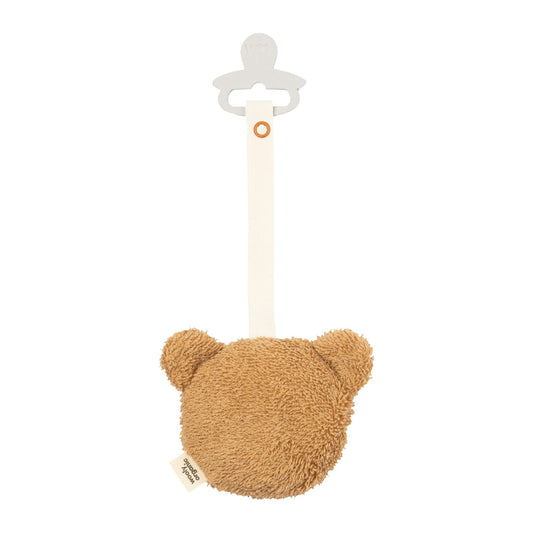 Wooly Organic Pacifier Holder - Teddy