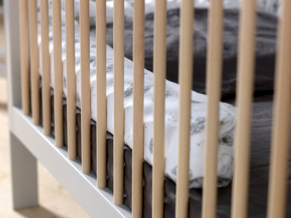 Cot Lukas Collection Soft Grey/Wax with Conversion Junior Rail 120x60 cm