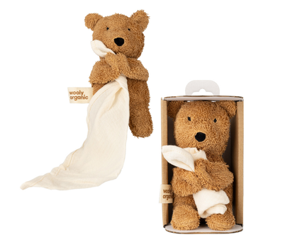 Wooly Organic Muslin Comforter with Soft Toy – Teddy