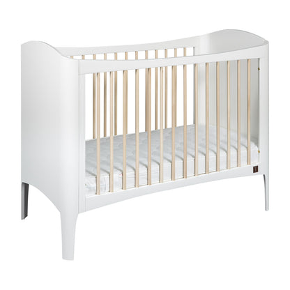 Cot Wave Collection White/Wax with Conversion Rail 120x60 cm