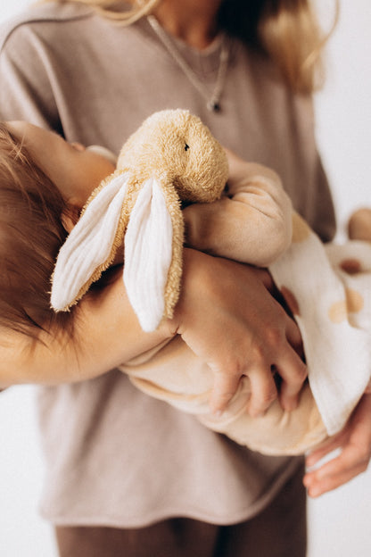 Wooly Organic Muslin Comforter with Soft Toy - Bunny