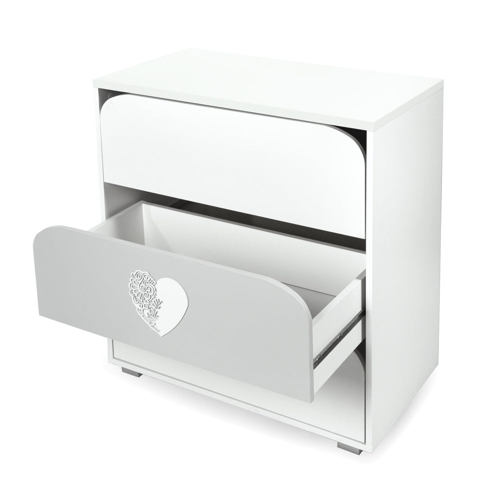 Chest of Drawers Nel Heart Collection with Removable Changing Tray