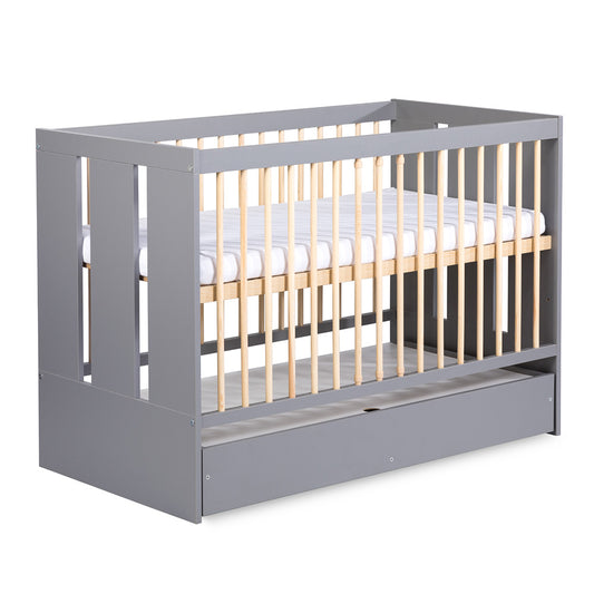 Crib Pauline Collection 120 x 60 cm with bedding container & safety rail