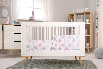 LittleSky Sofie Crib White Front View – Elegant white crib with modern design, available at iamspecial.ng Lagos Nigeria.